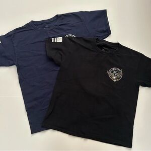 Allegiance Clothing Bundle of 3 Crew Neck Black Blue Short Sleeve Tee Shirt Med